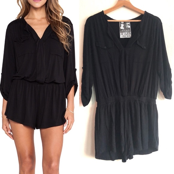 Young Fabulous & Broke Pants - Young Fabulous & Broke Malik romper in black Med